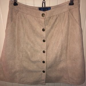 Francesca’s suede skater button up skirt